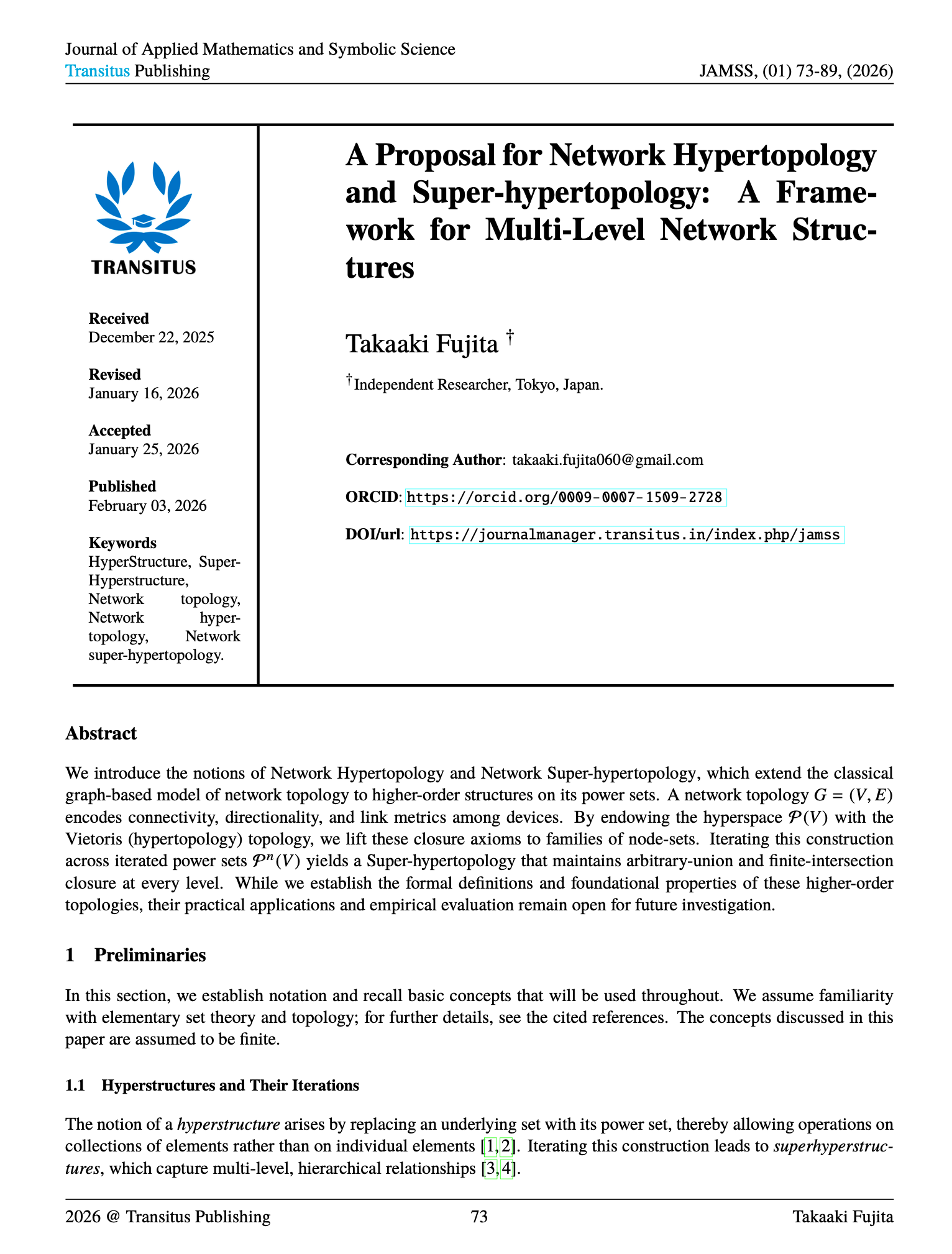 A Proposal for Network HyperTopology and Super-hypertopology: A Framework for Multi-Level Network Structures